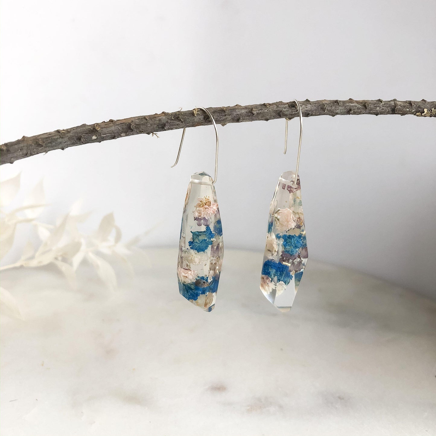 Blue Baby's Breath Faceted Dangle - Little Hurricane Co