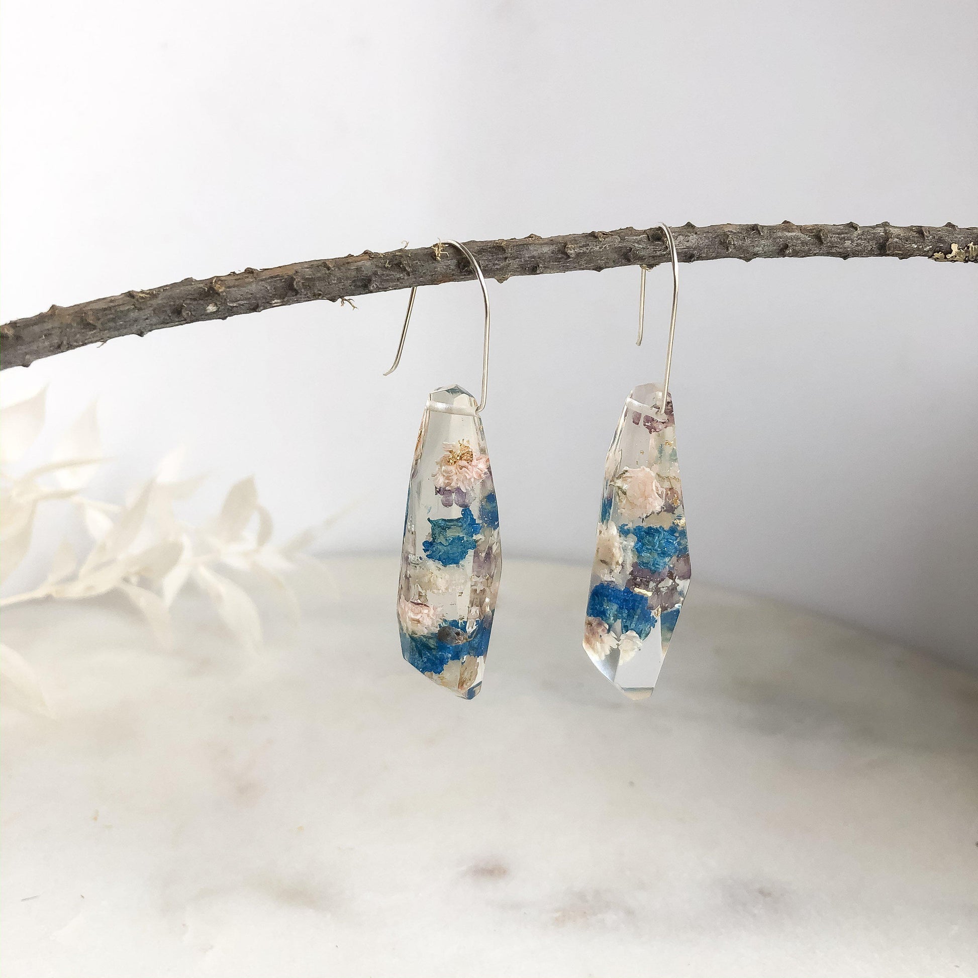 Blue Baby's Breath Faceted Dangle - Little Hurricane Co