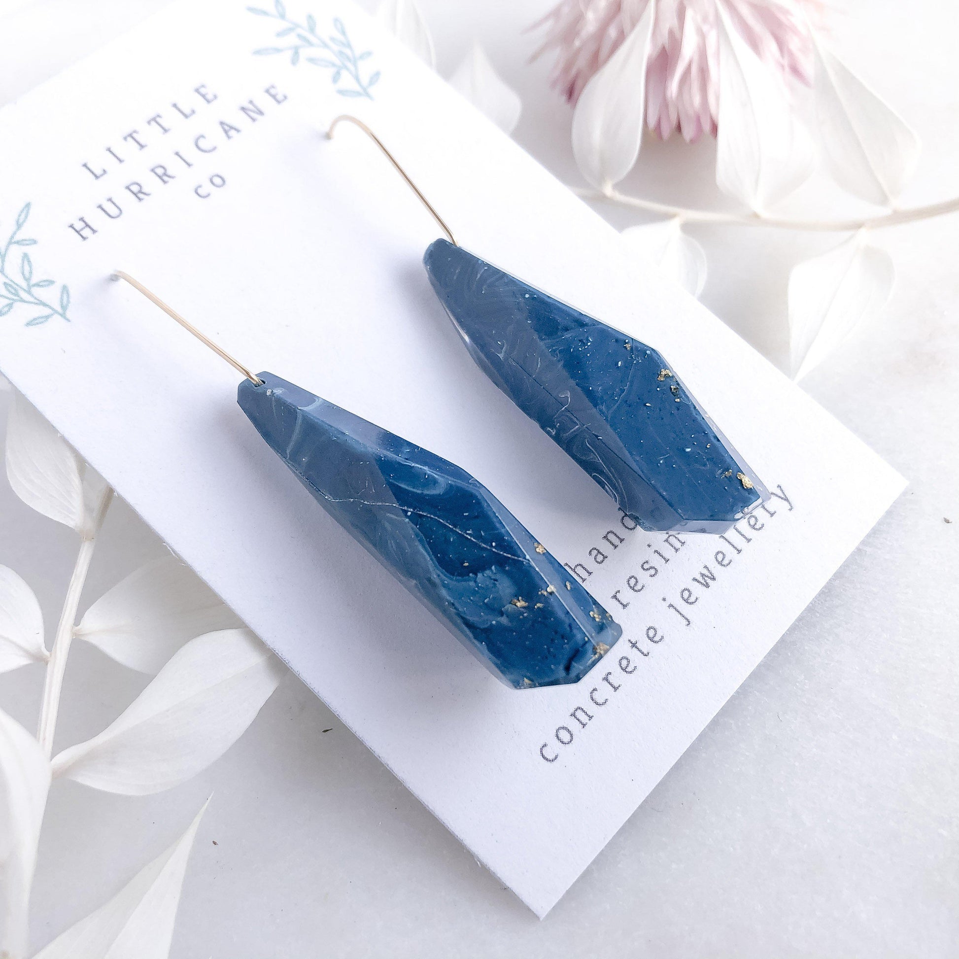 Blue Marble Faceted Dangles - Little Hurricane Co