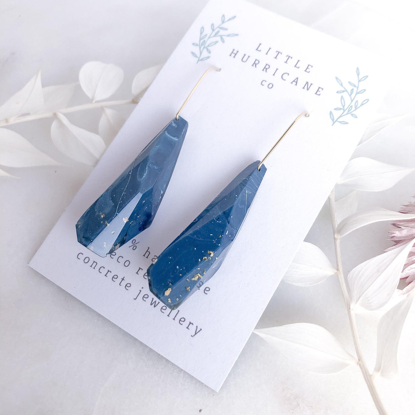 Blue Marble Faceted Dangles - Little Hurricane Co