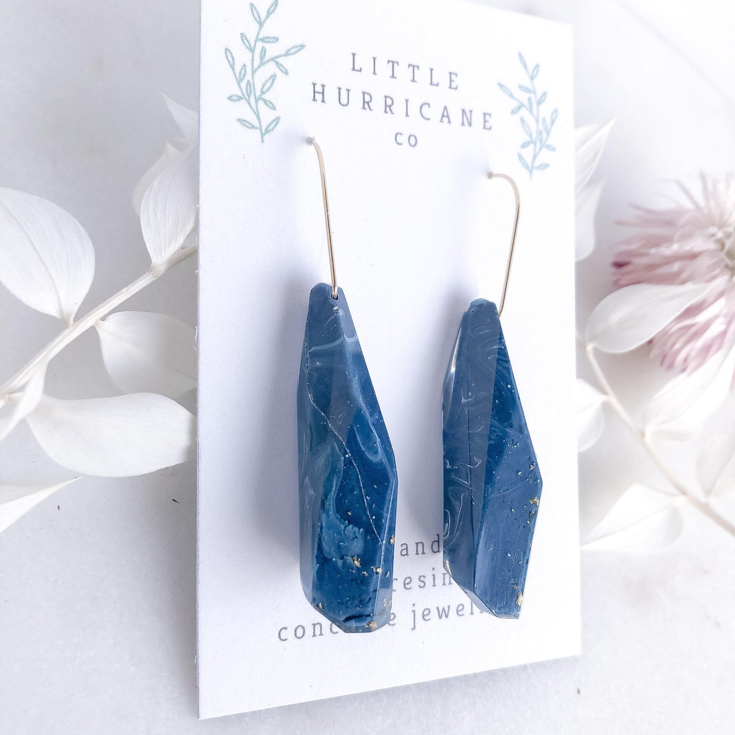 Blue Marble Faceted Dangles - Little Hurricane Co