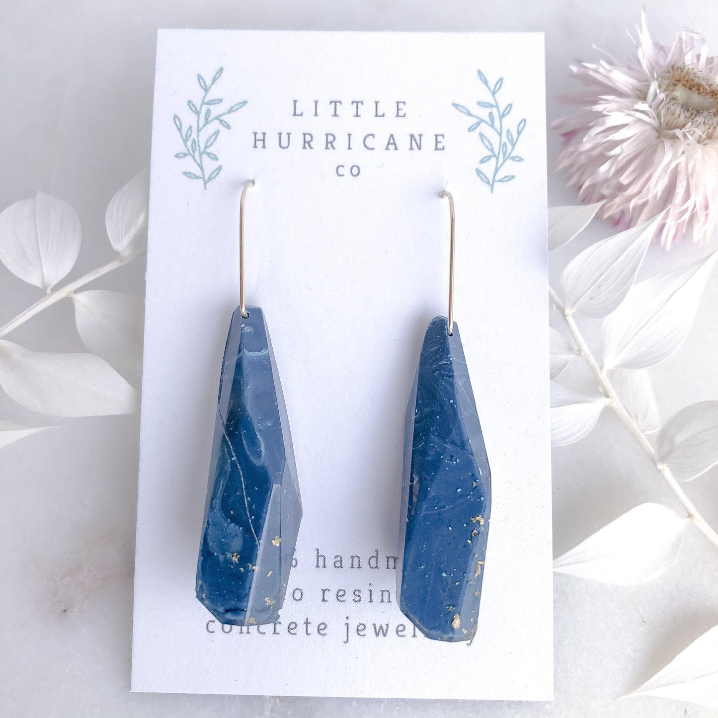 Blue Marble Faceted Dangles - Little Hurricane Co