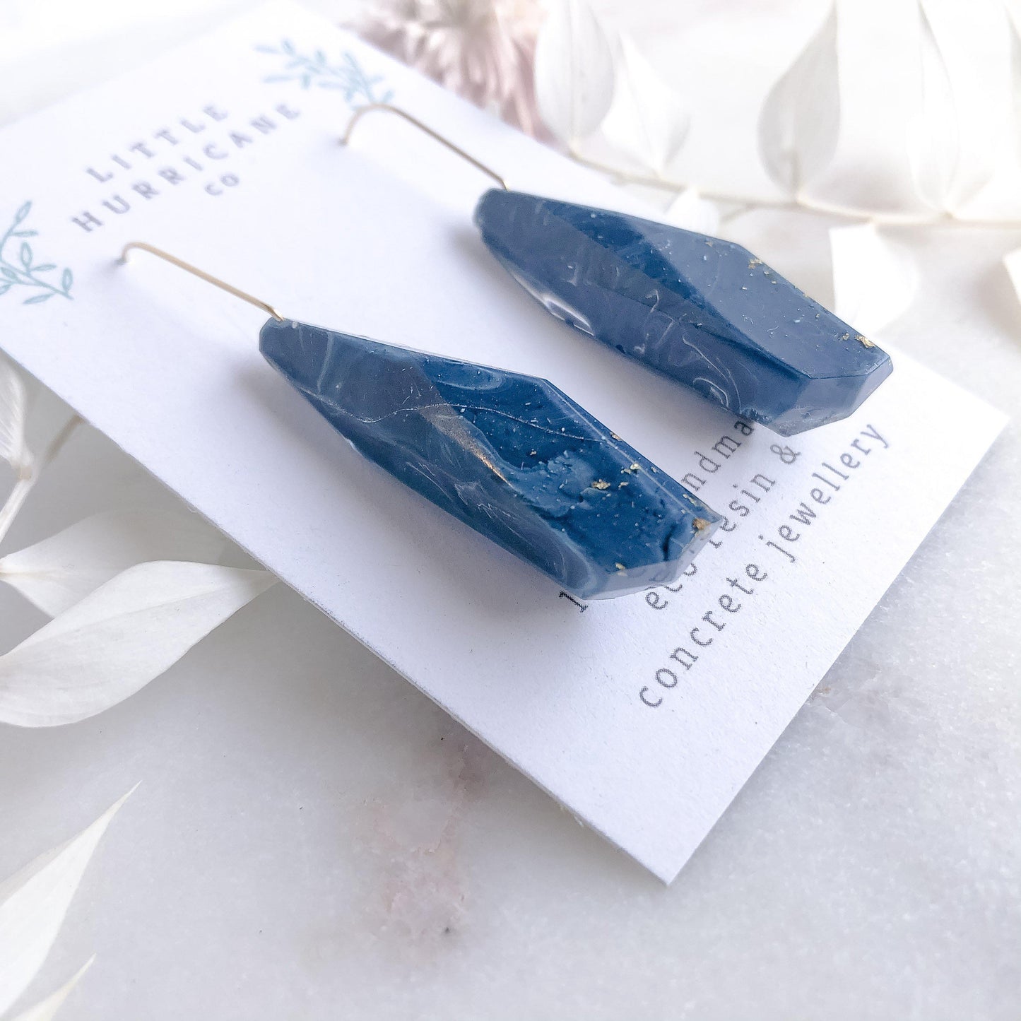 Blue Marble Faceted Dangles - Little Hurricane Co