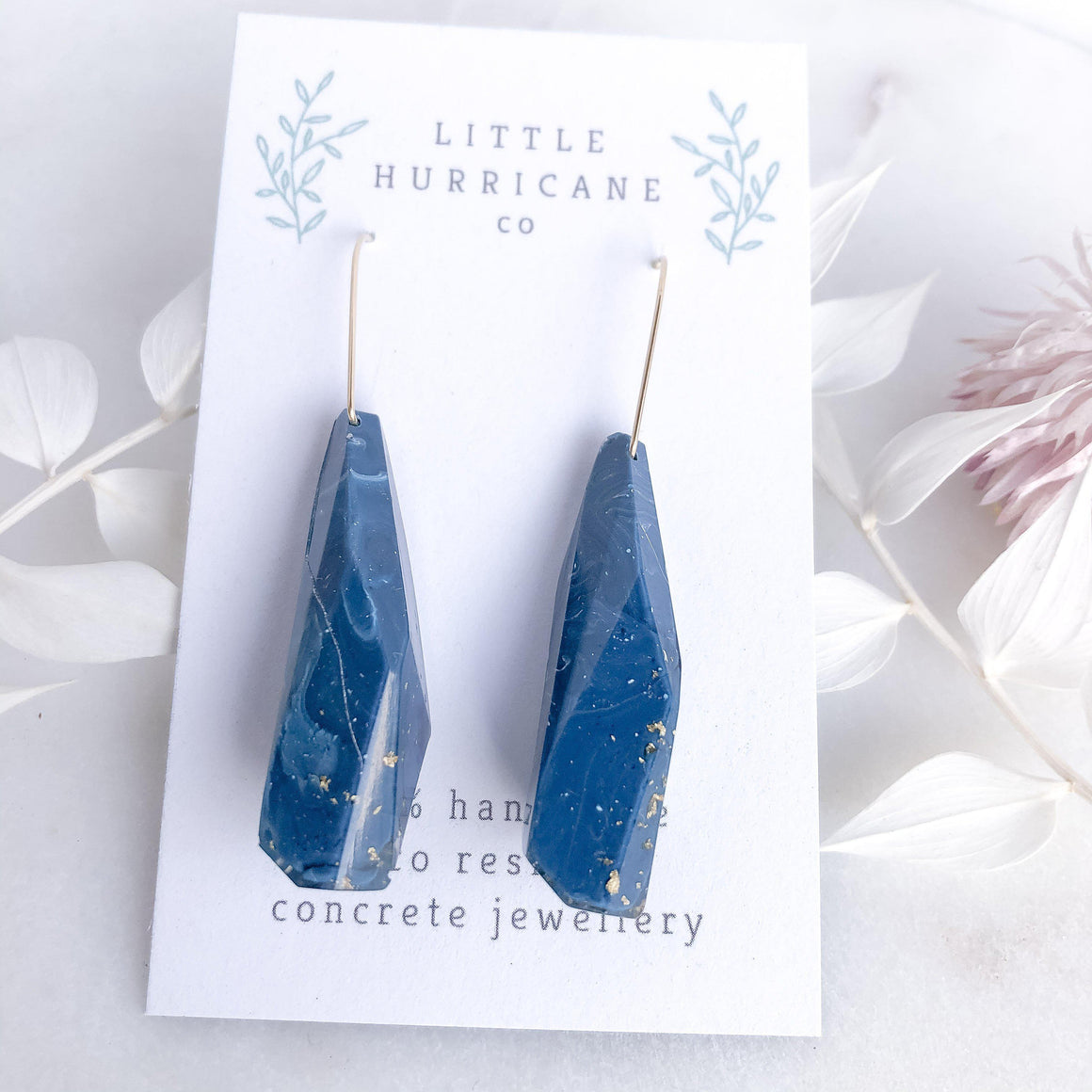 Blue Marble Faceted Dangles - Little Hurricane Co