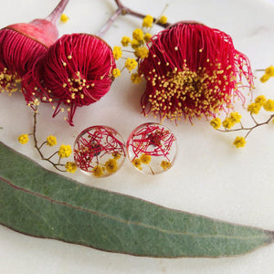 Button Studs - Wattle and gum blossom - Little Hurricane Co