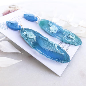 Caribbean Ocean Geode Dangles - Little Hurricane Co