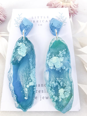 Caribbean Ocean Geode Dangles - Little Hurricane Co