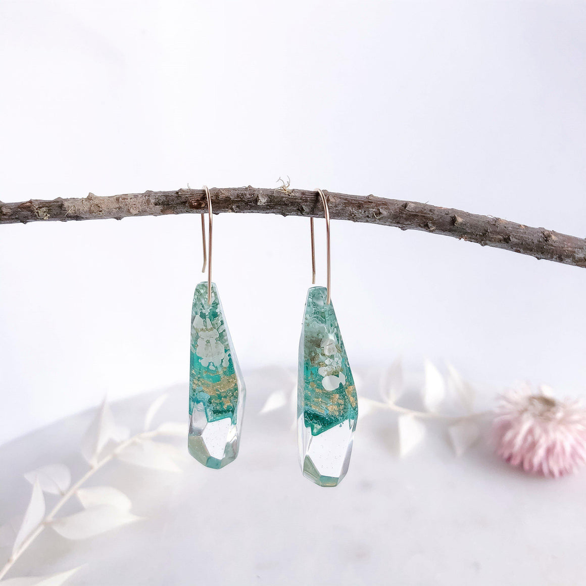 Emerald Green Faceted Dangles - Little Hurricane Co