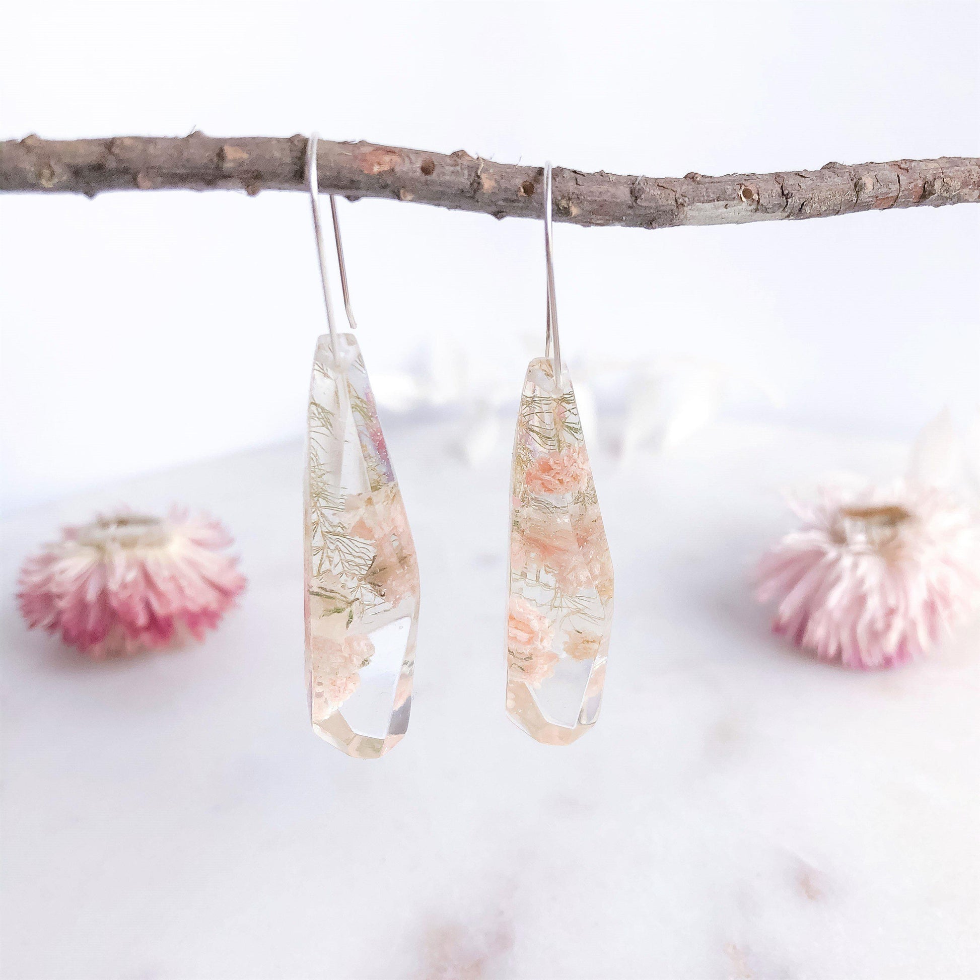 Faceted Dangles - Baby's Breath & Asparagus fern - Little Hurricane Co