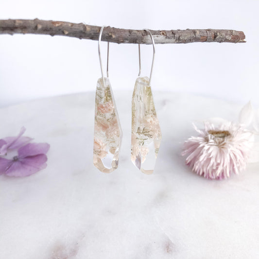 Faceted Dangles - Baby's Breath & Asparagus fern - Little Hurricane Co