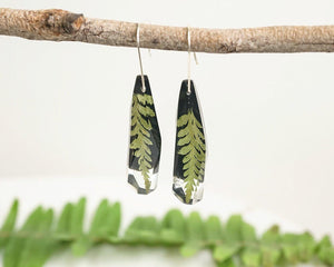 Faceted Dangles - Little Fern on black - Little Hurricane Co