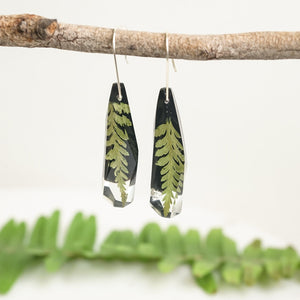 Faceted Dangles - Little Fern on black - Little Hurricane Co