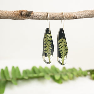 Faceted Dangles - Little Fern on black - Little Hurricane Co