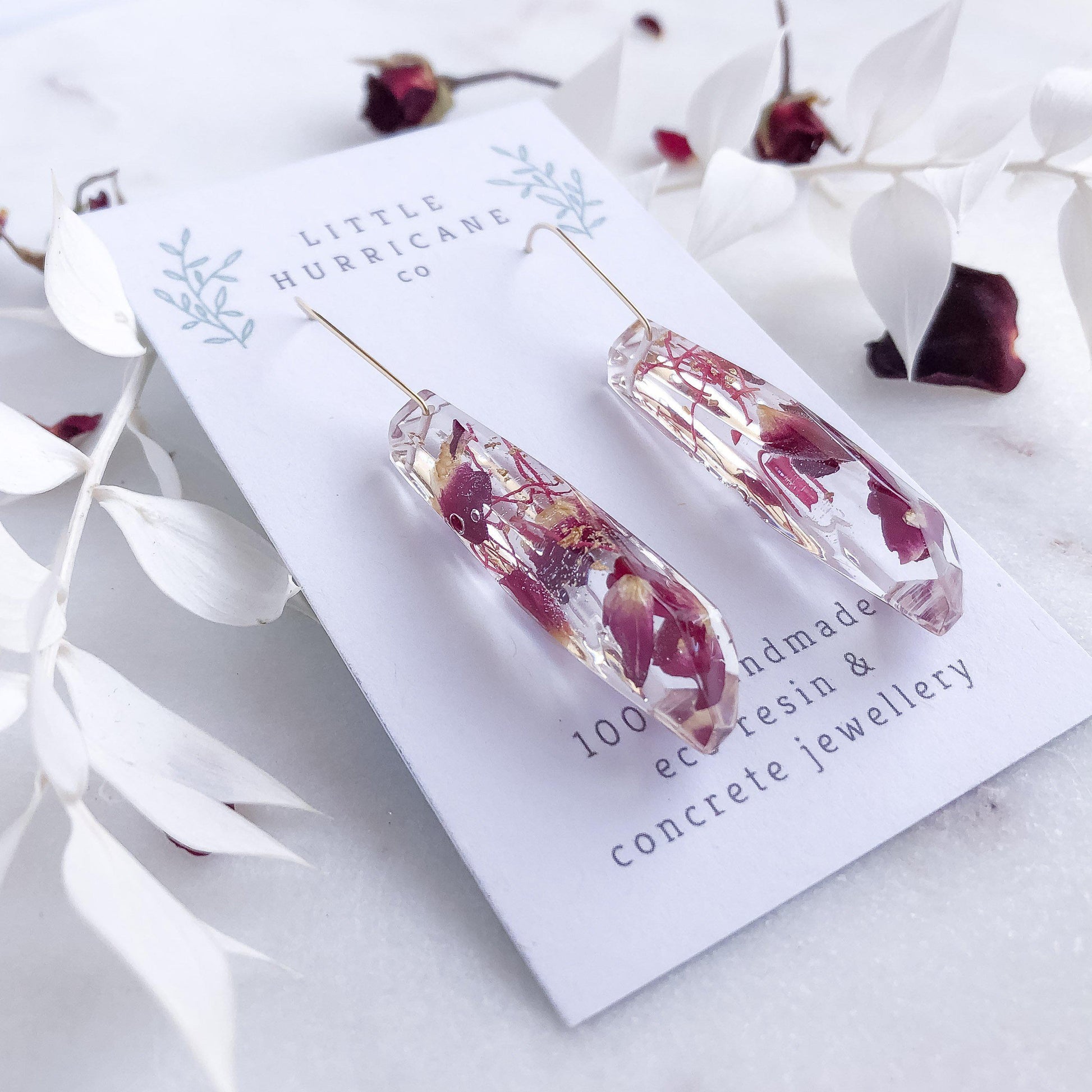 Faceted Dangles - Rose Petal & Gumnut Blossom - Little Hurricane Co