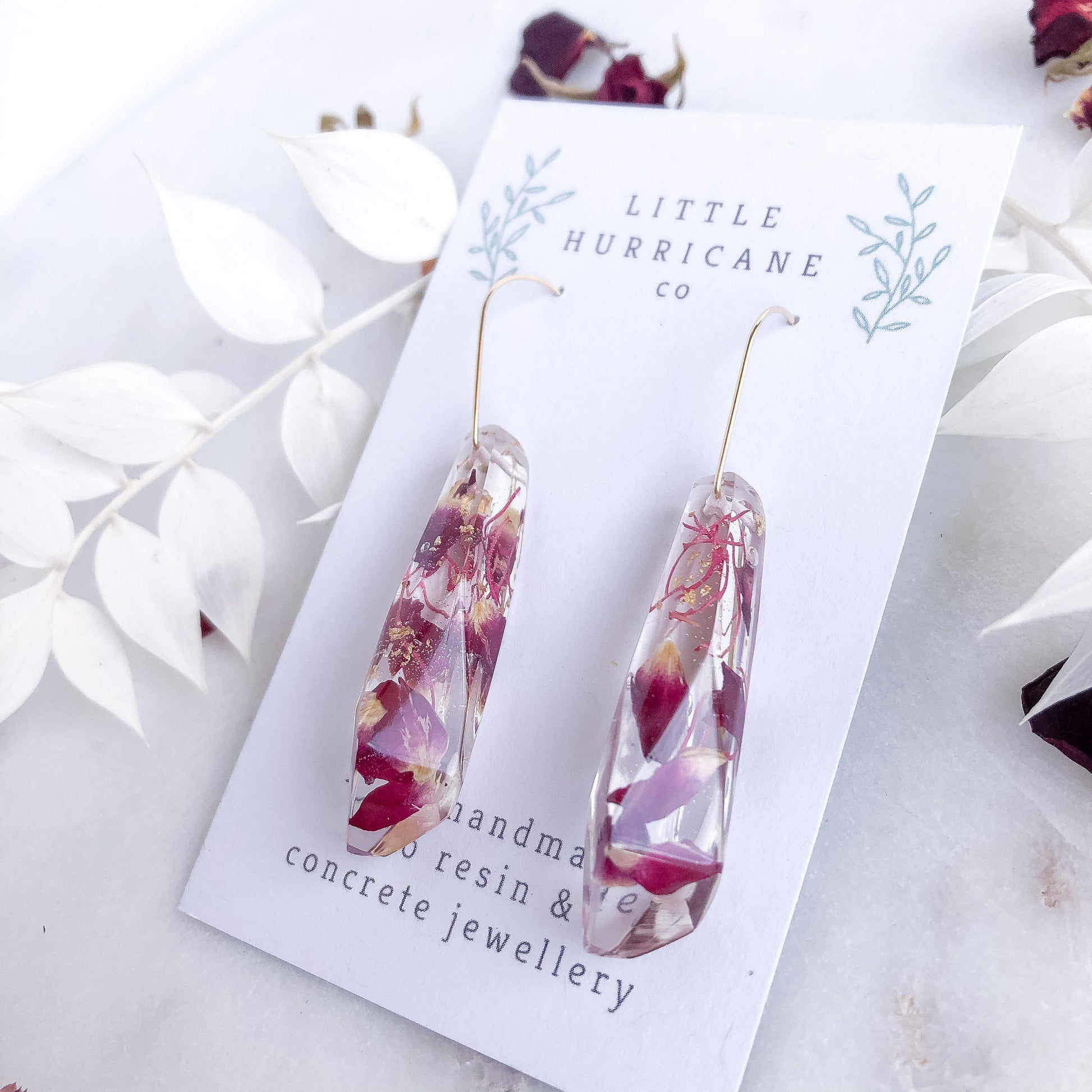 Faceted Dangles - Rose Petal & Gumnut Blossom - Little Hurricane Co
