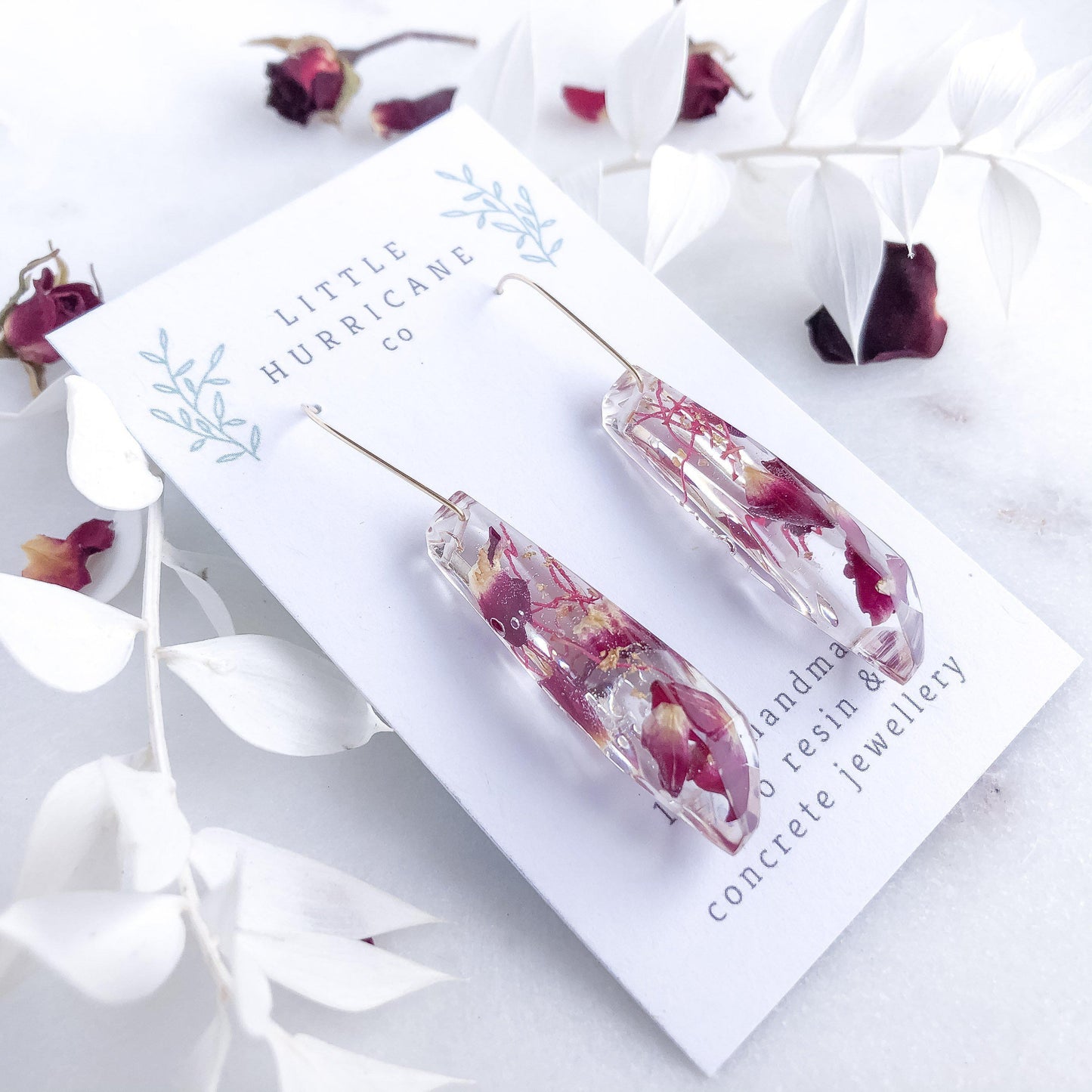 Faceted Dangles - Rose Petal & Gumnut Blossom - Little Hurricane Co
