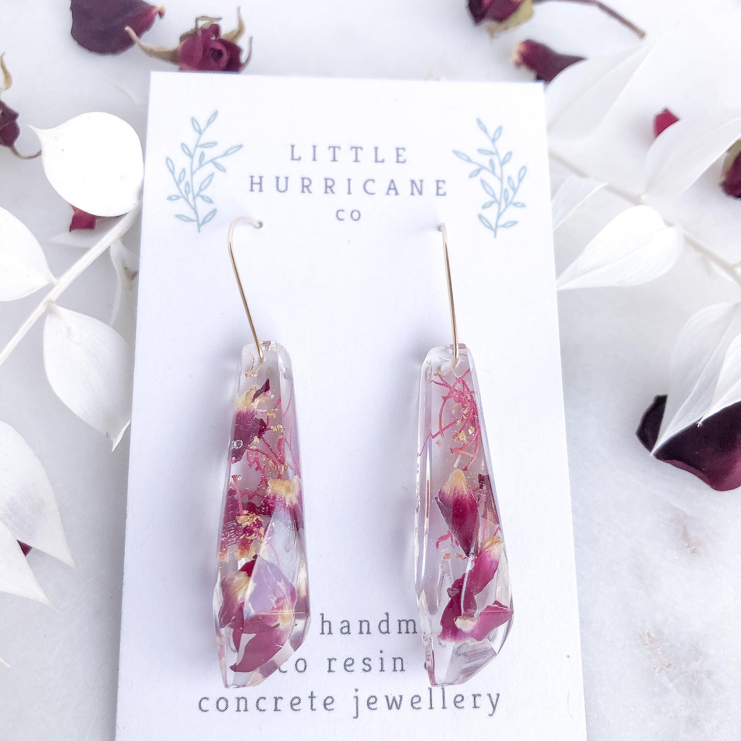 Faceted Dangles - Rose Petal & Gumnut Blossom - Little Hurricane Co