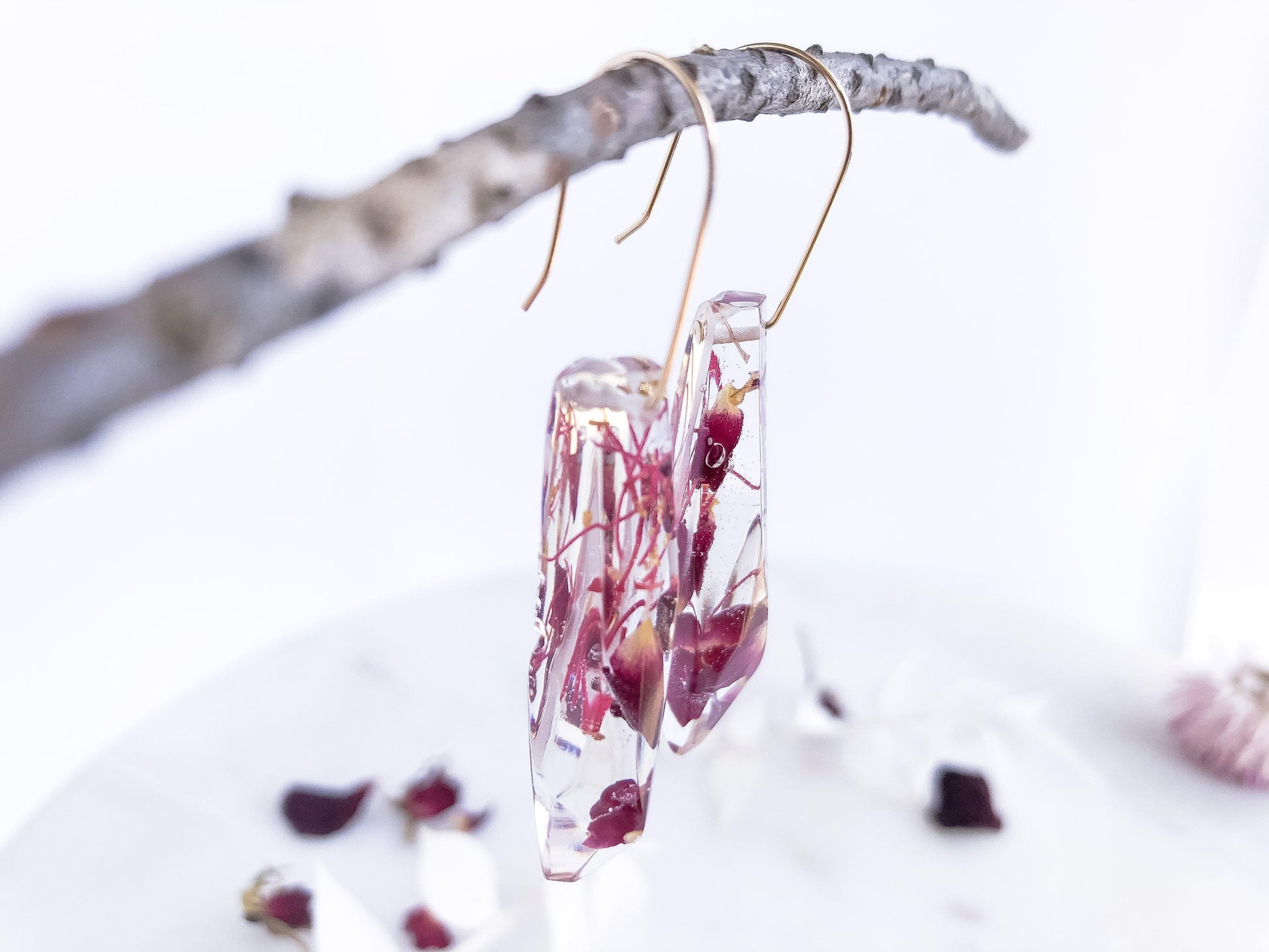 Faceted Dangles - Rose Petal & Gumnut Blossom - Little Hurricane Co