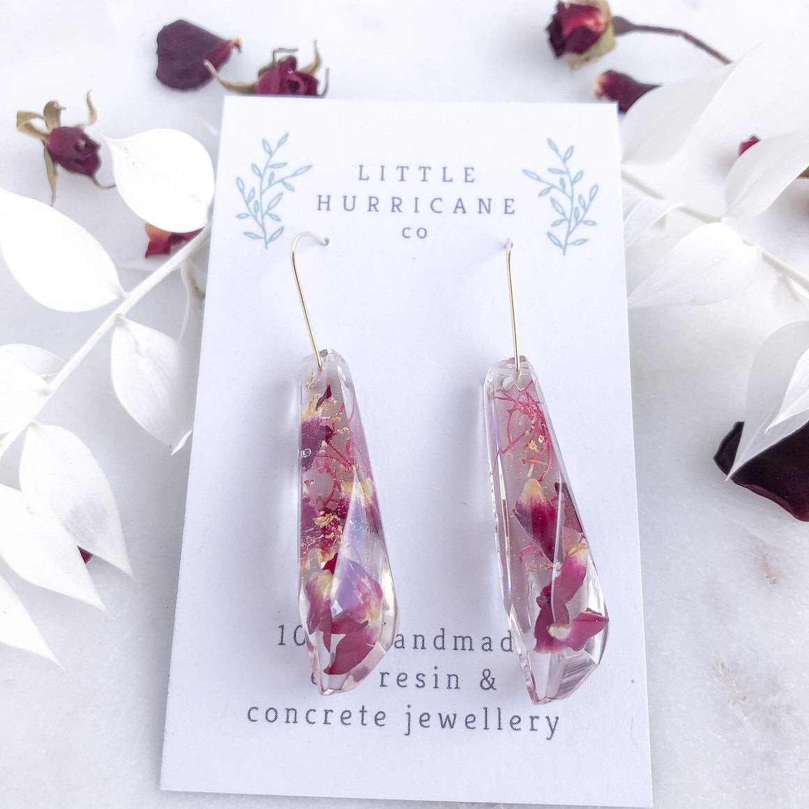 Faceted Dangles - Rose Petal & Gumnut Blossom - Little Hurricane Co