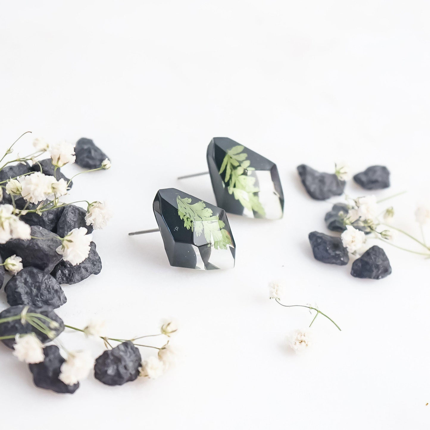 Faceted Studs - Foraged Fern - Little Hurricane Co