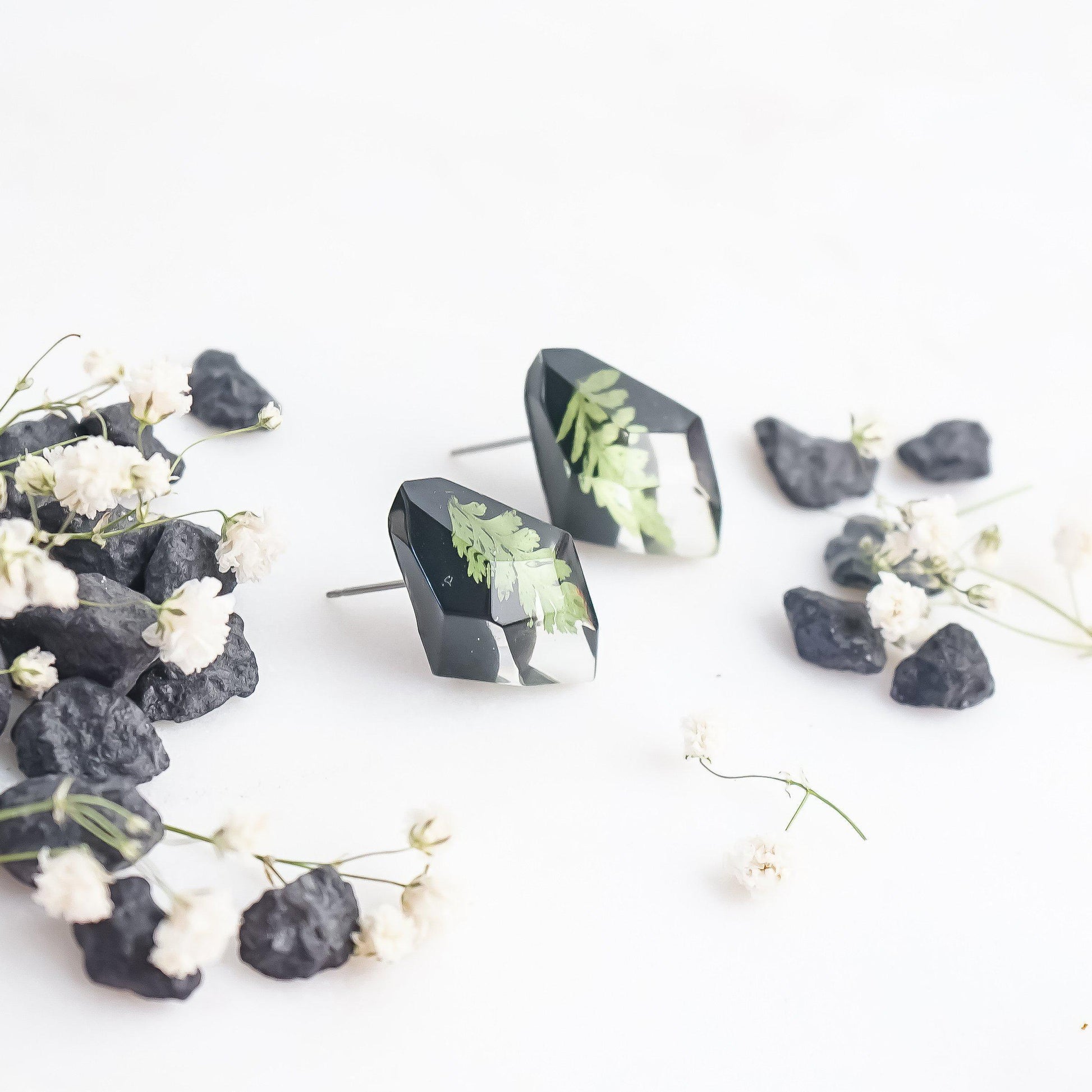 Faceted Studs - Foraged Fern - Little Hurricane Co