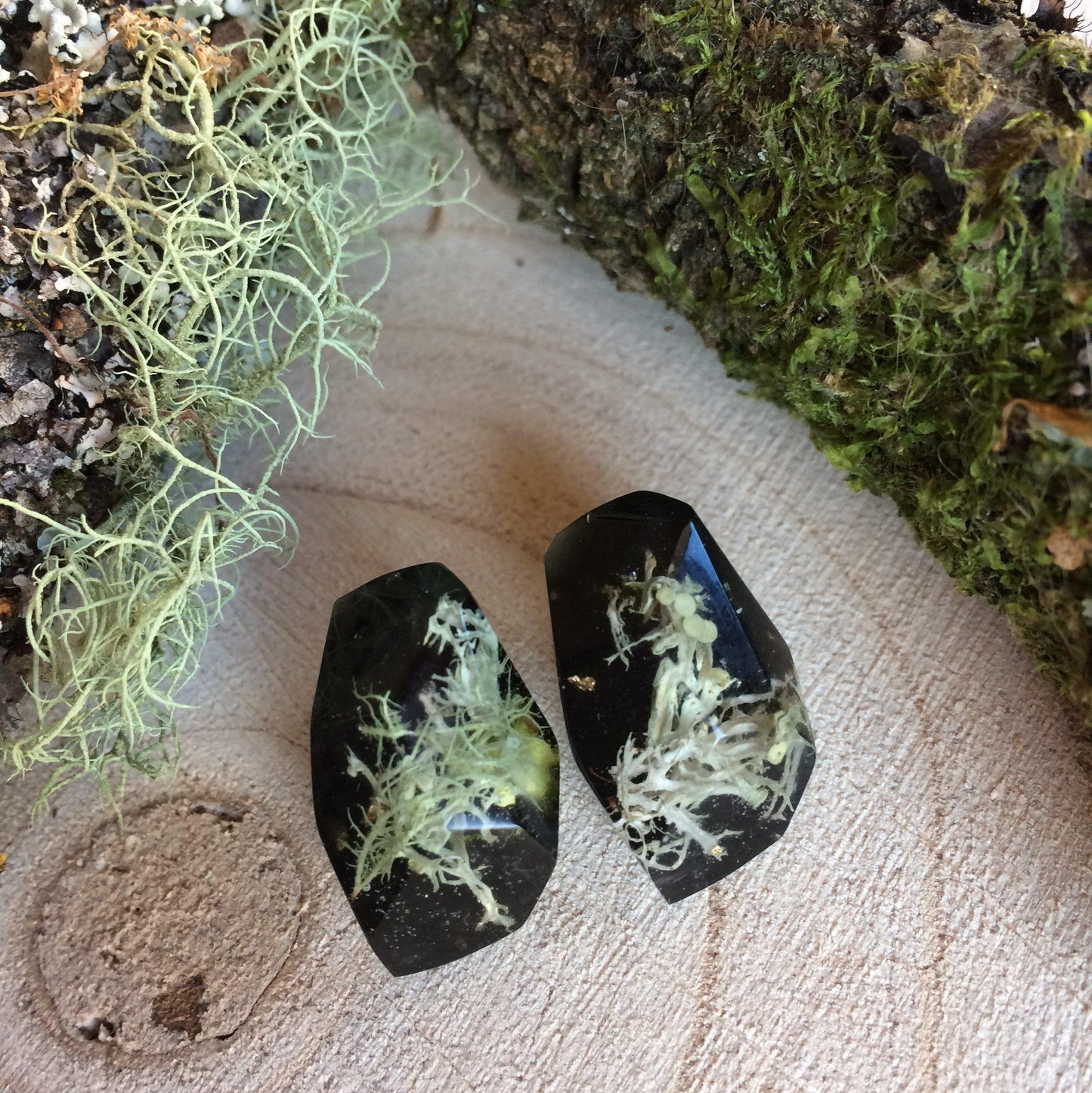 Faceted Studs - Foraged Lichen - Little Hurricane Co