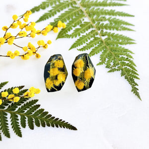 Faceted Studs - Golden Wattle on black - Little Hurricane Co