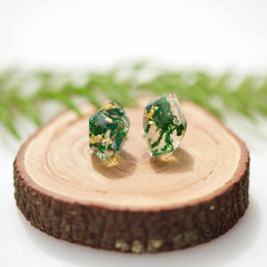 Faceted Studs - Moss & Gold Leaf - Little Hurricane Co