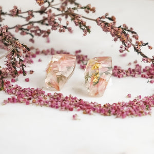 Faceted Studs - Strawberry Fields Flower & Fern - Little Hurricane Co