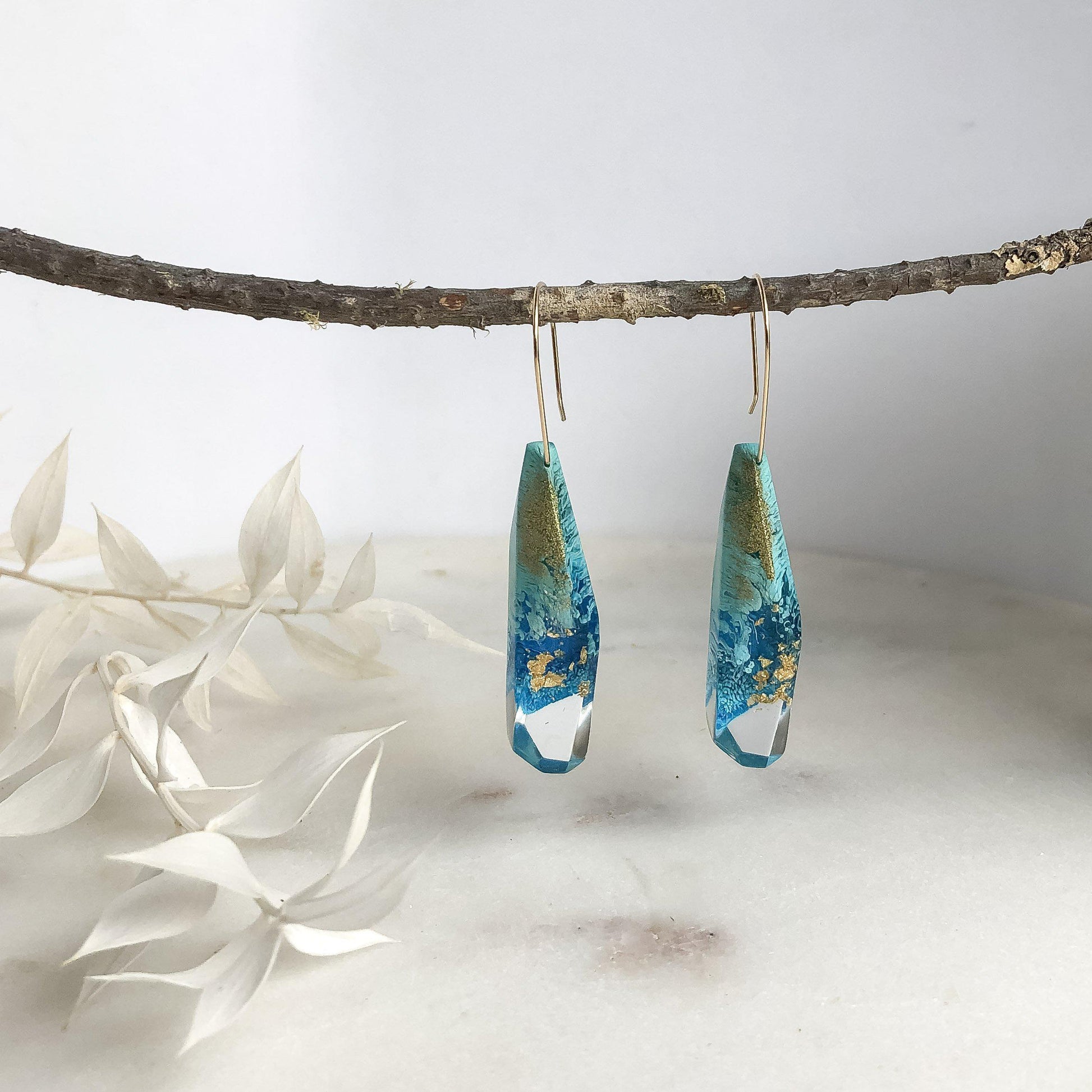 Golden Blues Faceted Dangles - Little Hurricane Co