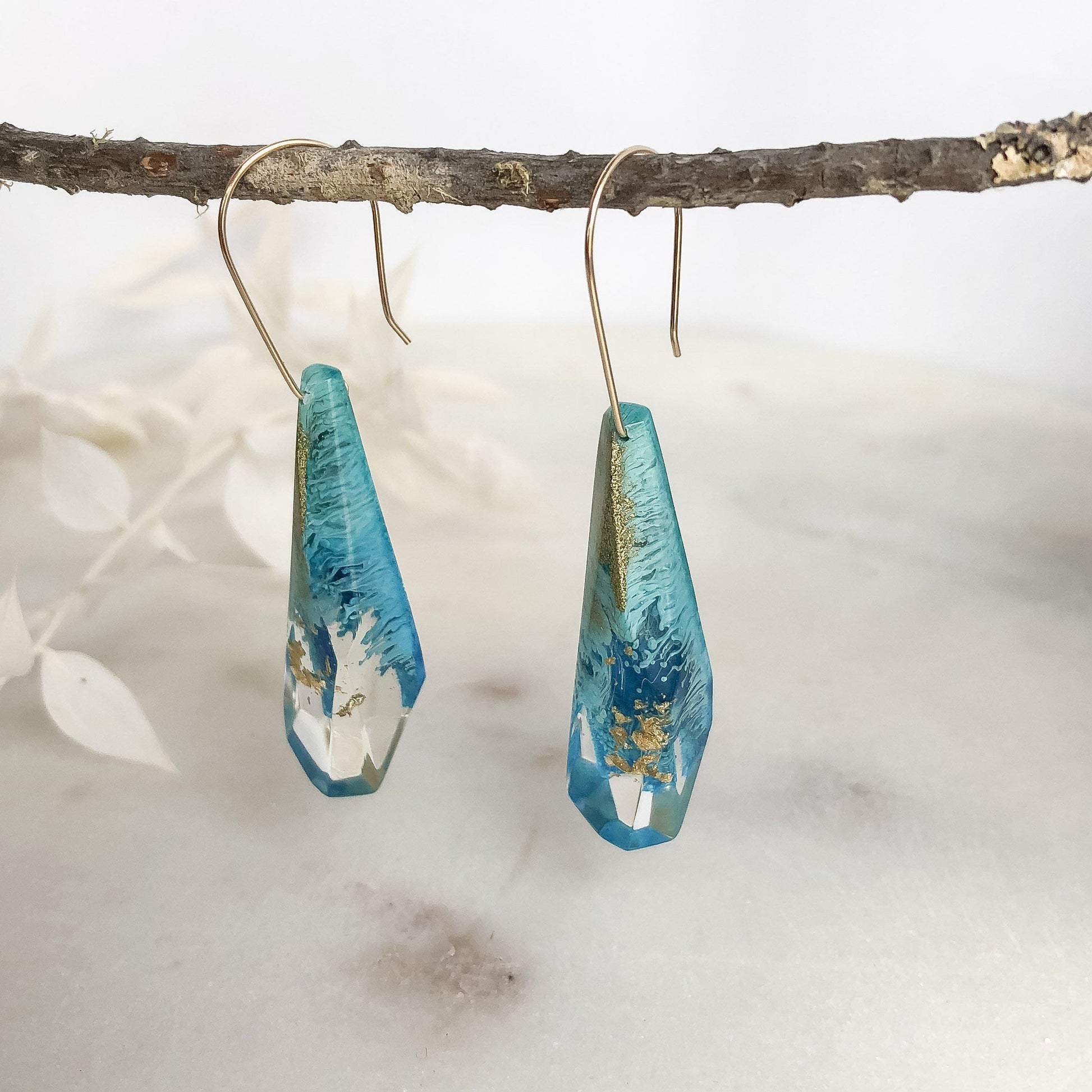 Golden Blues Faceted Dangles - Little Hurricane Co