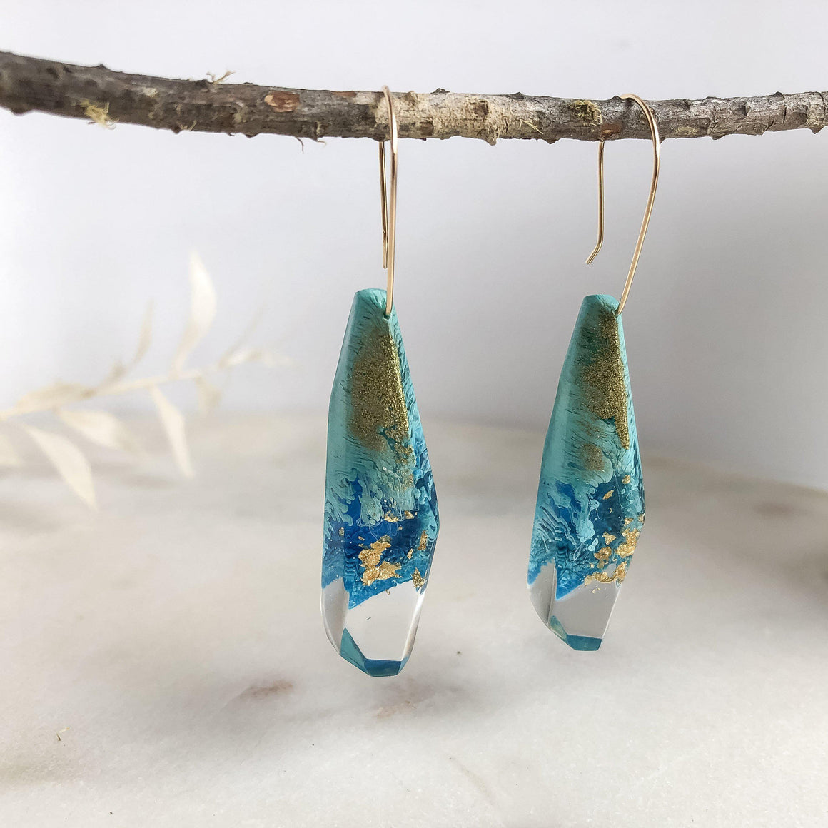 Golden Blues Faceted Dangles - Little Hurricane Co