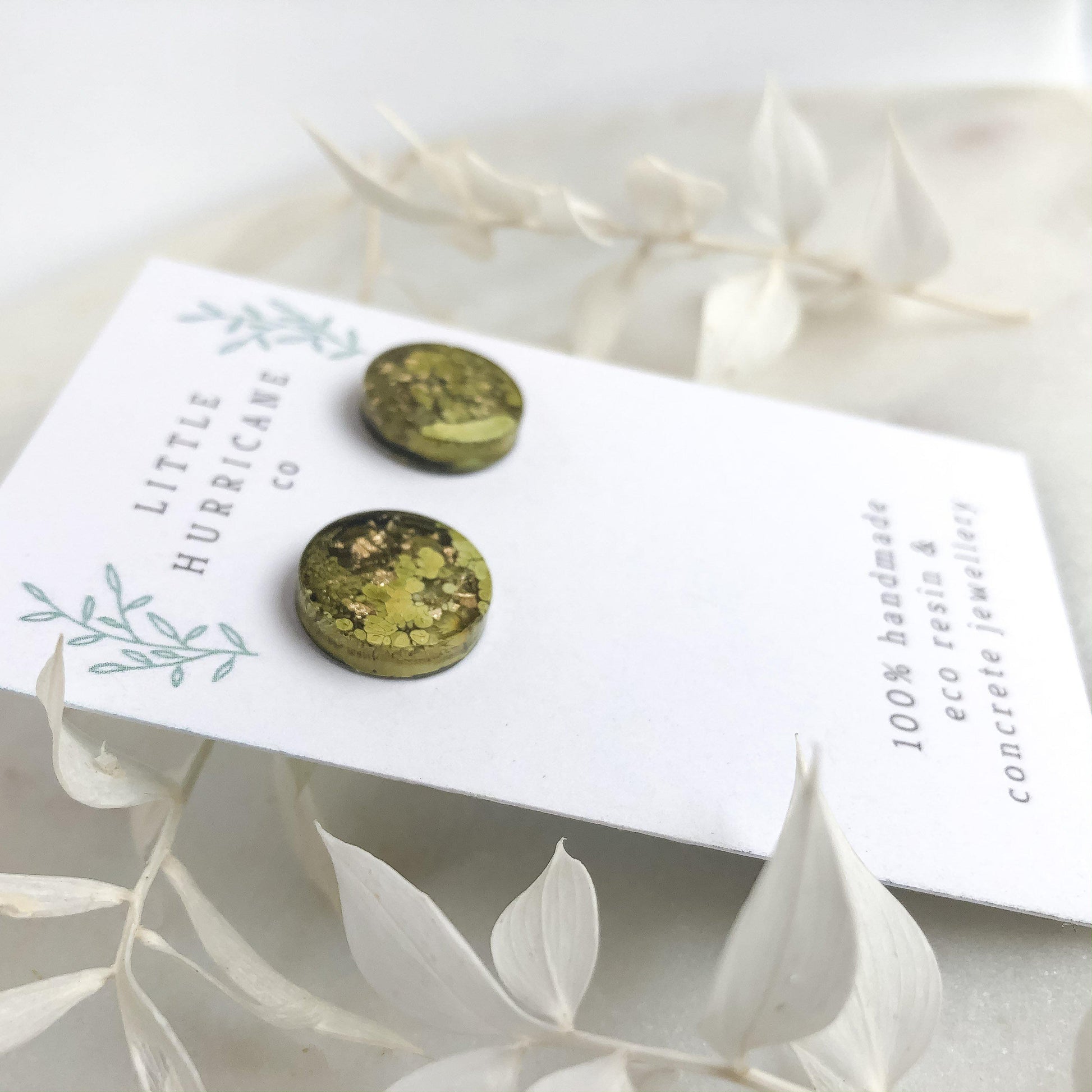 Golden Green - Button Studs - Little Hurricane Co