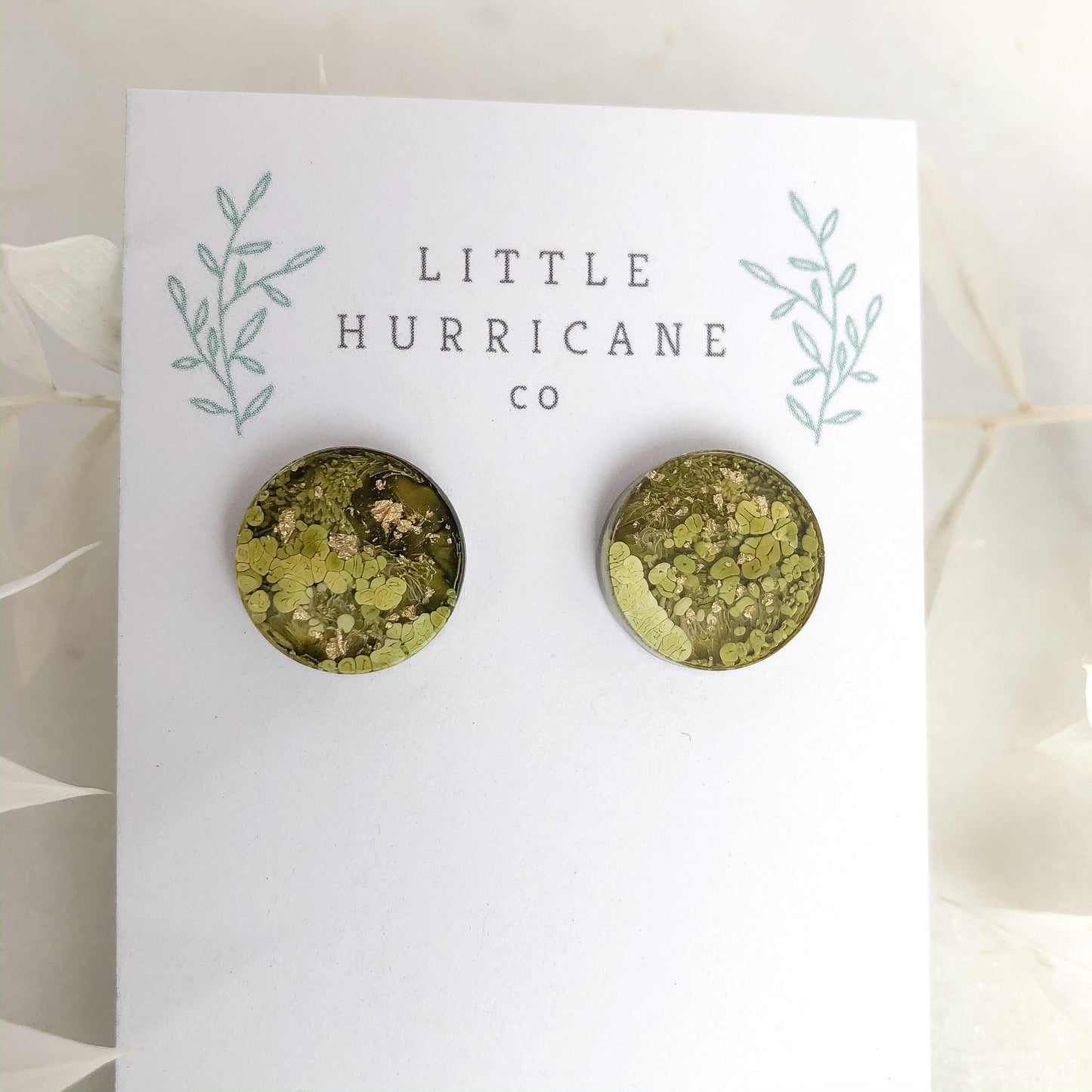 Golden Green - Button Studs - Little Hurricane Co