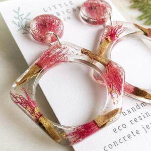 Gum Blossom Dangle Hoops - Little Hurricane Co