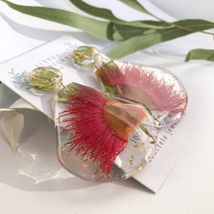 Gum Blossom & Leaves Teardrop Dangle - Little Hurricane Co