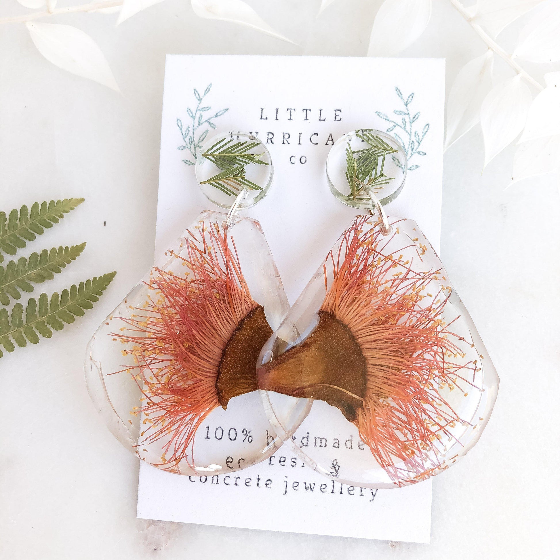 Gum Blossom Teardrop Dangle - Little Hurricane Co