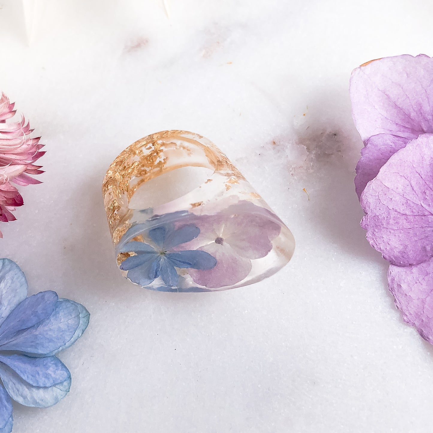 Statement Ring Slant - Hydrangea