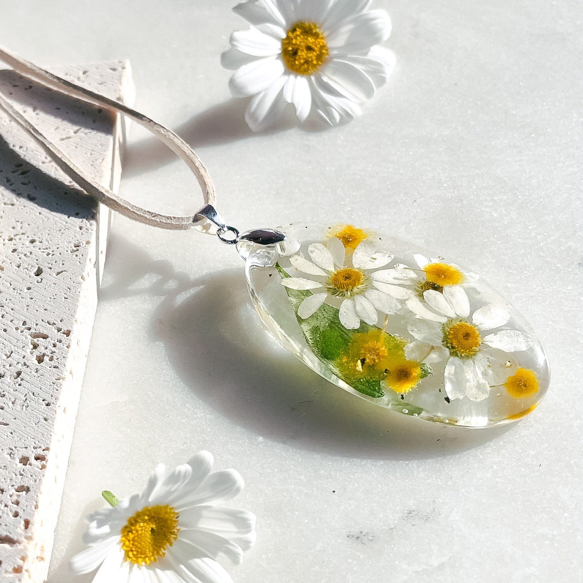 Daisy and Wattle Oval Necklace