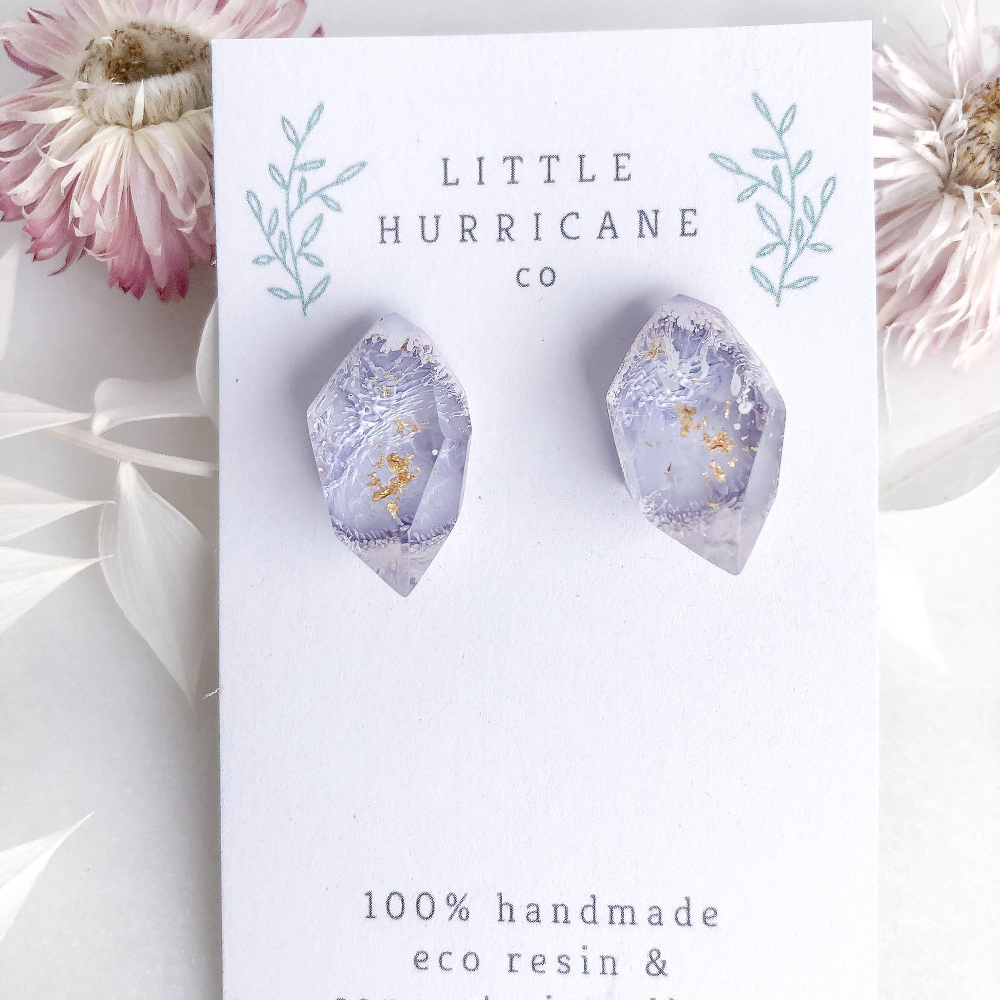 Lavender Gem Studs - Little Hurricane Co