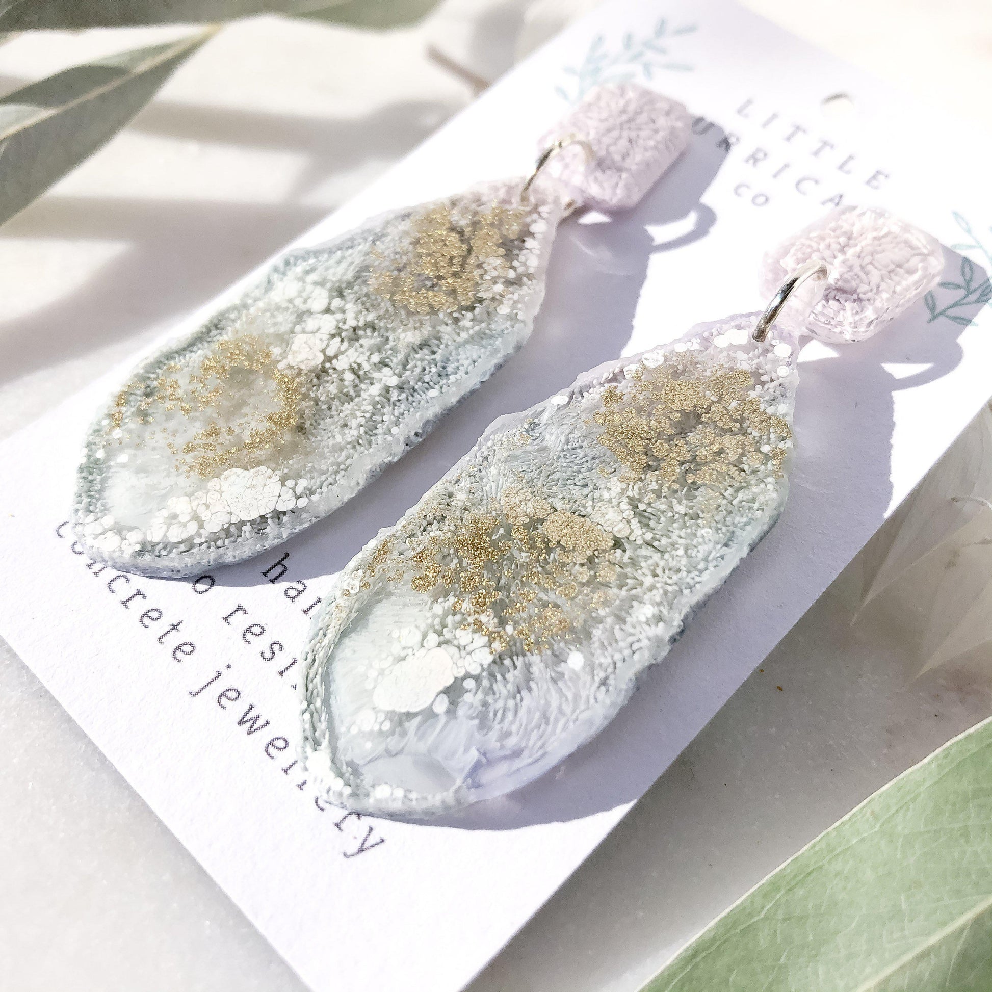 Lavender Golden Geode Dangles small - Little Hurricane Co