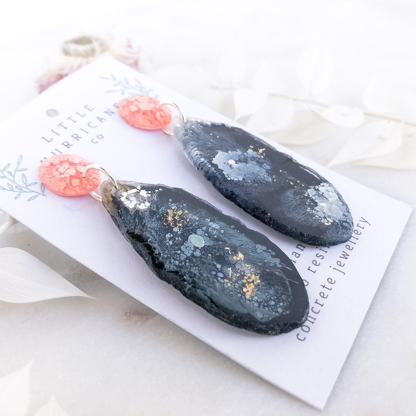 Midnight Candy Geode Dangles small - Little Hurricane Co