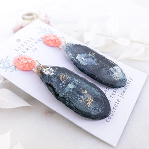 Midnight Candy Geode Dangles small - Little Hurricane Co