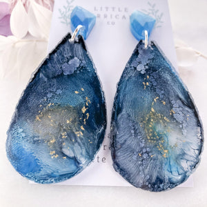 Midnight Ocean Geode Dangles - Little Hurricane Co