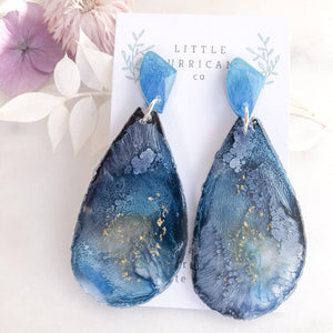 Midnight Ocean Geode Dangles - Little Hurricane Co