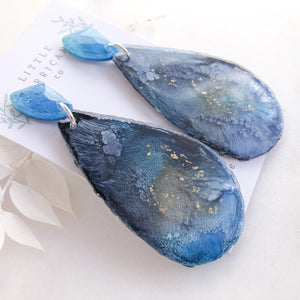 Midnight Ocean Geode Dangles - Little Hurricane Co