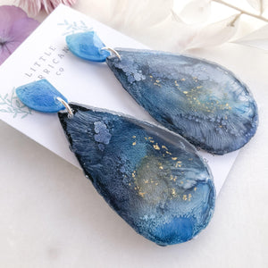 Midnight Ocean Geode Dangles - Little Hurricane Co