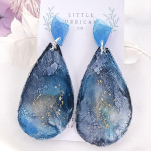 Midnight Ocean Geode Dangles - Little Hurricane Co