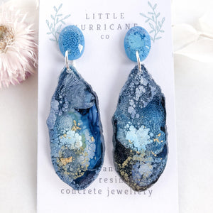 Midnight Ocean Geode Dangles small - Little Hurricane Co