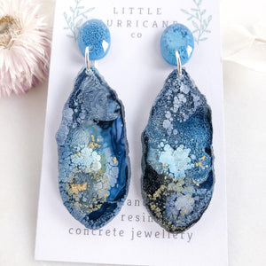 Midnight Ocean Geode Dangles small - Little Hurricane Co